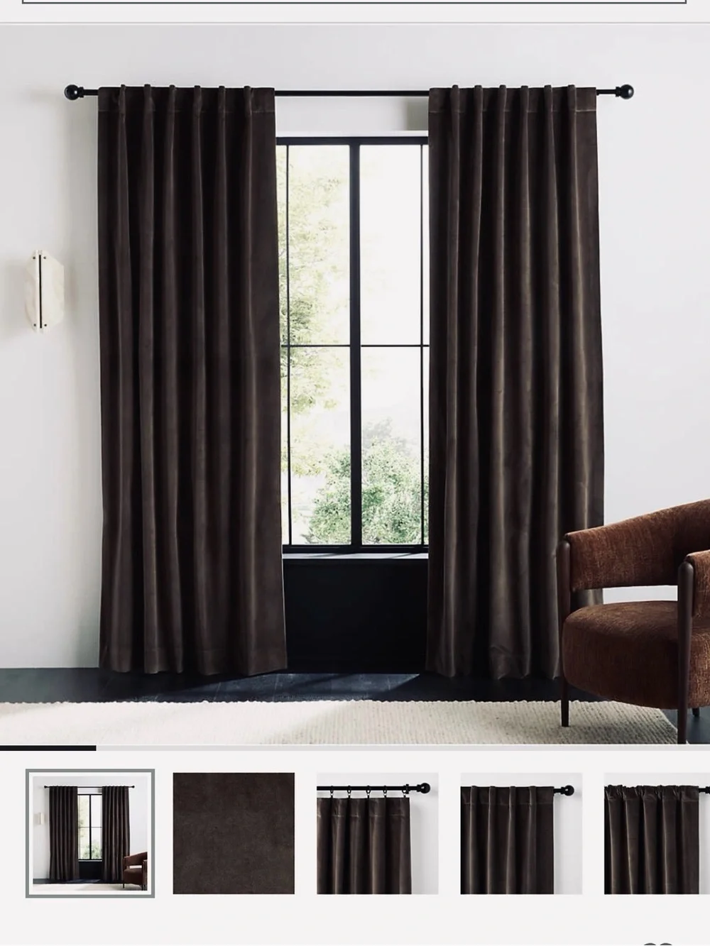 Pottery Barn Velvet Rideau Curtain Set